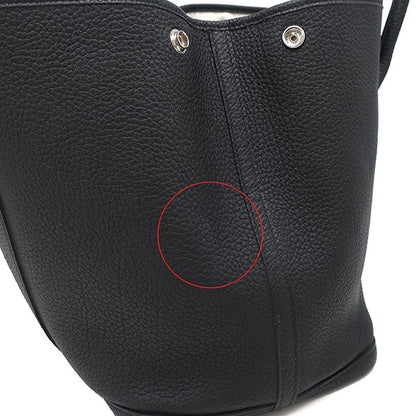 Hermes Tote Bag Garden Party PM Negonda Black Silver Hardware Black Hardware