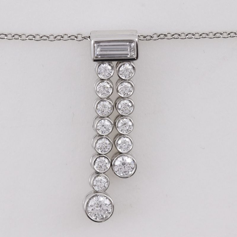 Tiffany & Co Jazz Double Drop Pt950platinum X Diamond Ladies 4.7g Necklace
