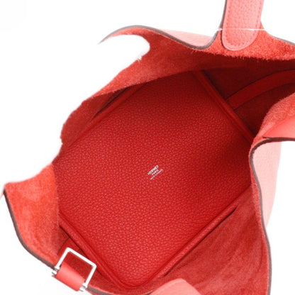 Hermes Picotin Lock 22mm (0.87in) Taurillon Clemence Red D Ladies Handbag