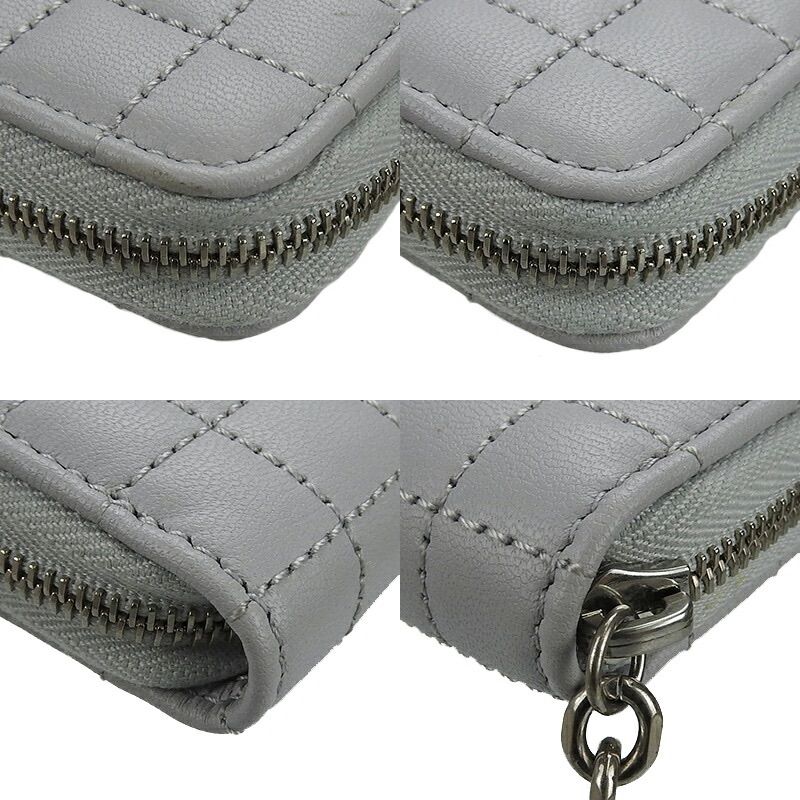 Celine 10b663bfl.08gc Compact Zipped Wallet Ccharm Calfskin Light Grey Silverhar