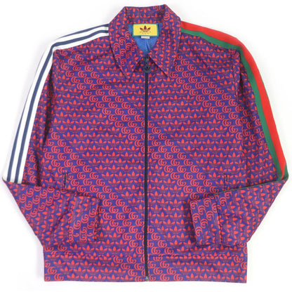 Gucci Adidas 692112 Double G Trefoil Sideline Jersey Track Jacket Blue Red L