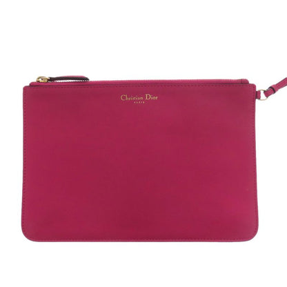 Christian DIOR Lady Dior 2WAY Handbag Calf Women Pink Leather Strap Crossbody