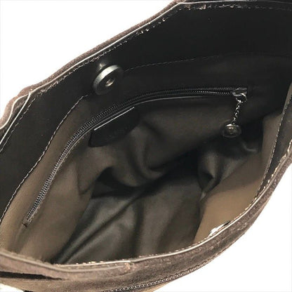 Gucci Suede Triple Zipper Vintage Shoulder Bag Brown