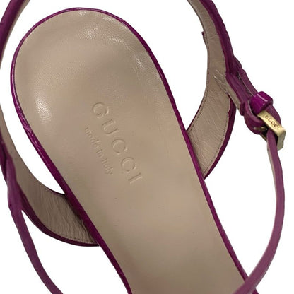 Gucci Double G Sandals Shoes Leather Purple Gold Ggmarmont Strap