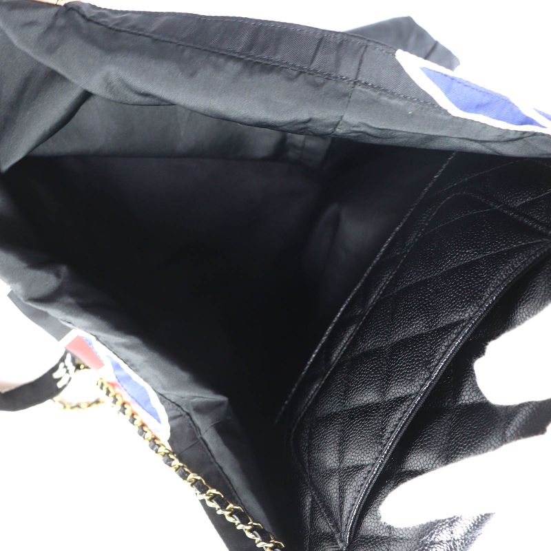 CHANEL Coco Mark Caviar Skin Chain Shoulder Eco Bag Random Serial Black