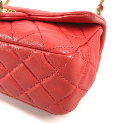Chanel Shoulder Bag CC Coco Mark Matelasse With Bijoux As2380 Lambskin Red