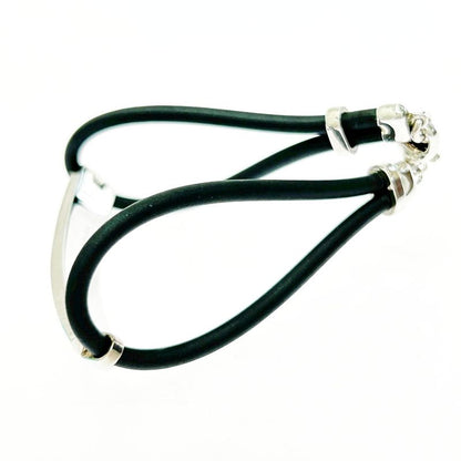 Tiffany & Co Silver Rubber Atlas Bracelet 13.2g 925 Engraved 477647 Bracelet