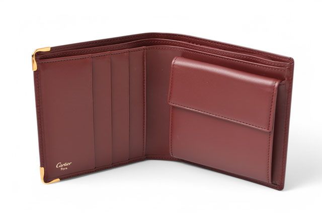 Cartier Fold Wallet Vintage Cartier Men's Wallet Must De Cartier Bordeaux
