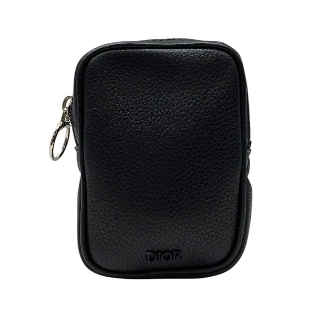 Dior 21-bo-0169 Pouch Small Bag Coin Case Leather Logo Black Christian Dior
