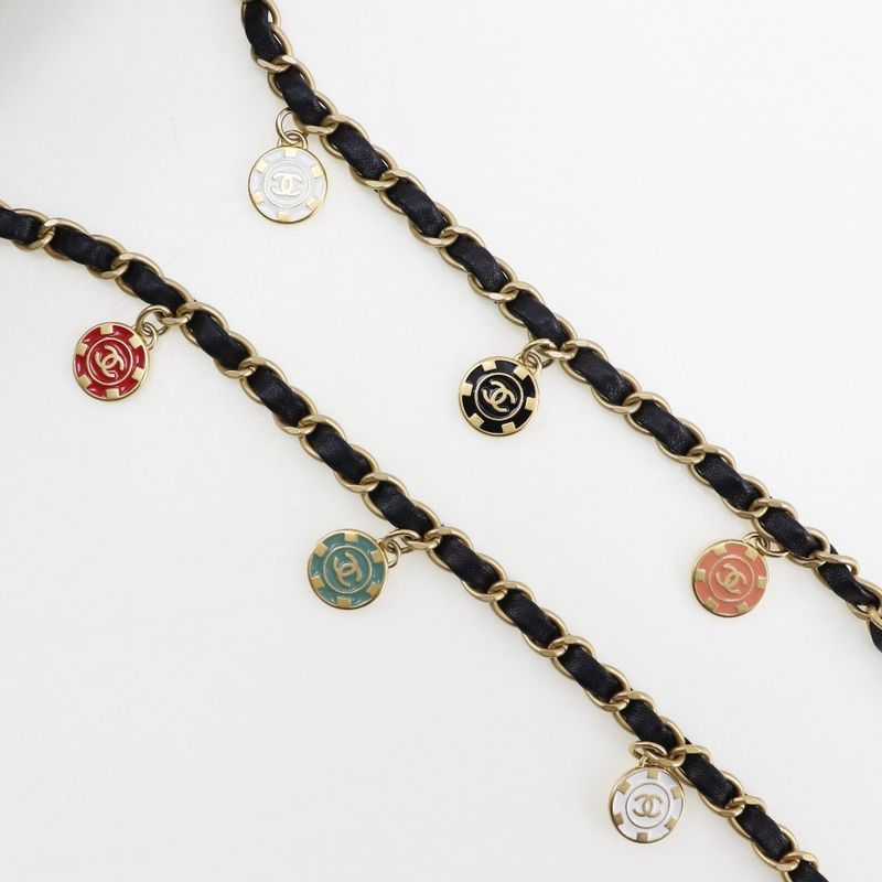 Chanel Matelasse Chain Shoulder Coco Mark Charm Calf Black Women's Shoulder Bag