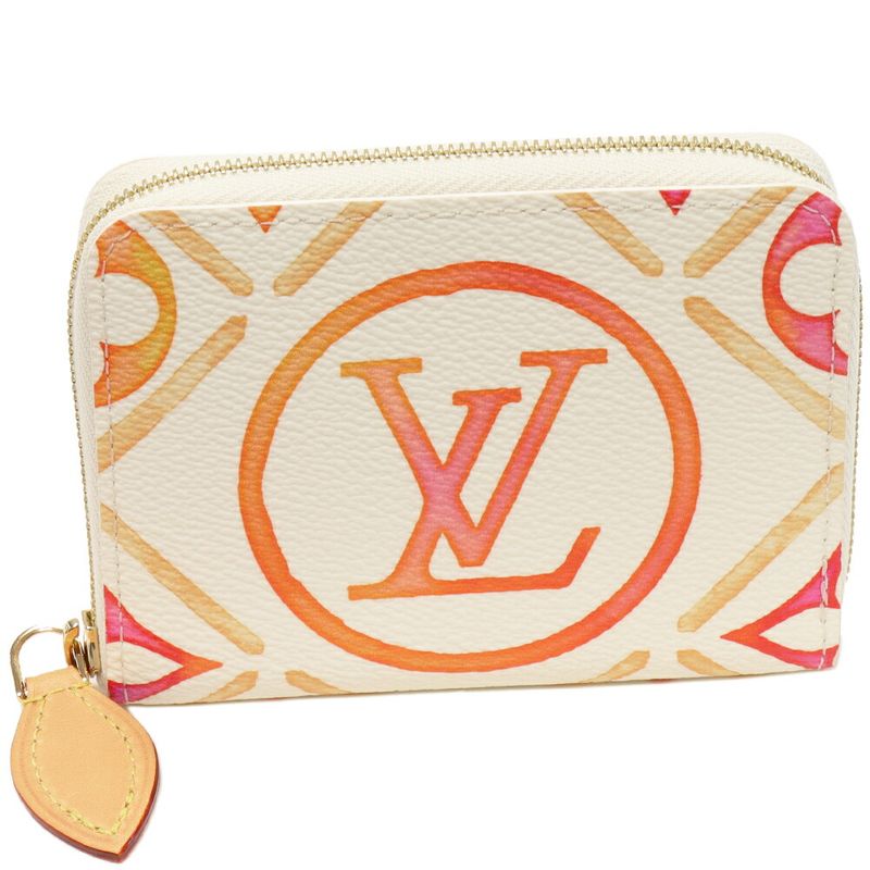 Louis Vuitton Coin Case Monogram Tile Coral Zippy Coin Purse M83658