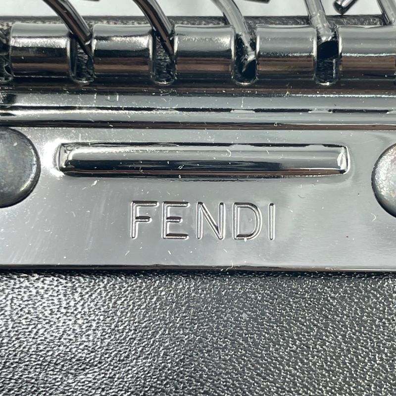 Fendi FF Pattern Key Case Leather Engraved Blawan