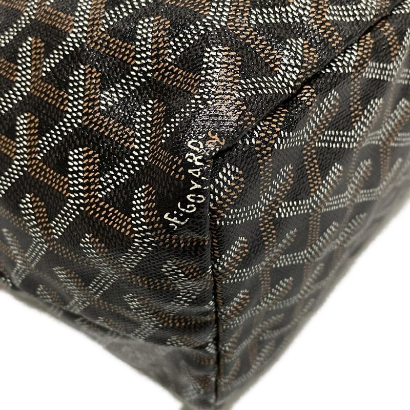 Goyard Tote Bag Saint Louis PM Black×brown Leather