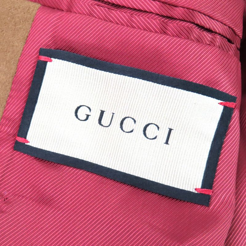 Gucci 728446 100% Cashmere Snake Embroidery Gold Button Single Breasted Coat