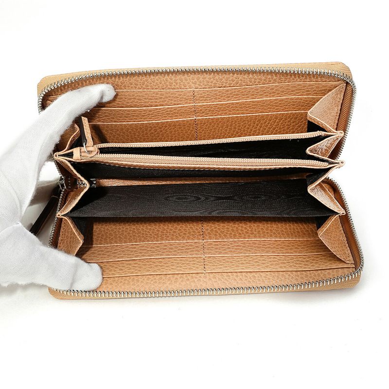Gucci Long Wallet In Dollar Calf Rose Beige