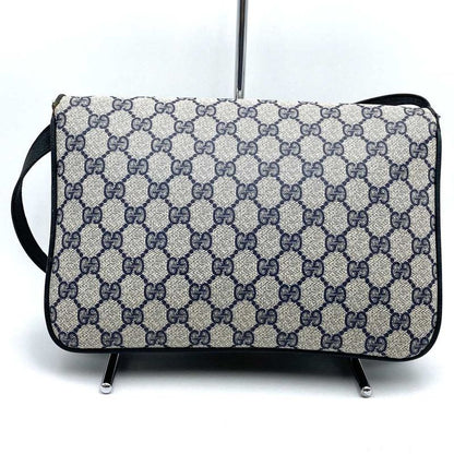 Gucci 378 001 Shoulder Bag GG Supreme Leather Navy Old Gucci Vintage Ladies Men