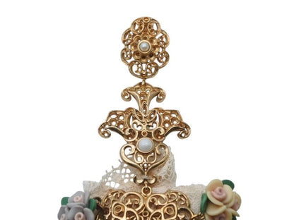 Dolce & Gabbana Earrings Lace Brass Rubber Faux Pearl — view 3