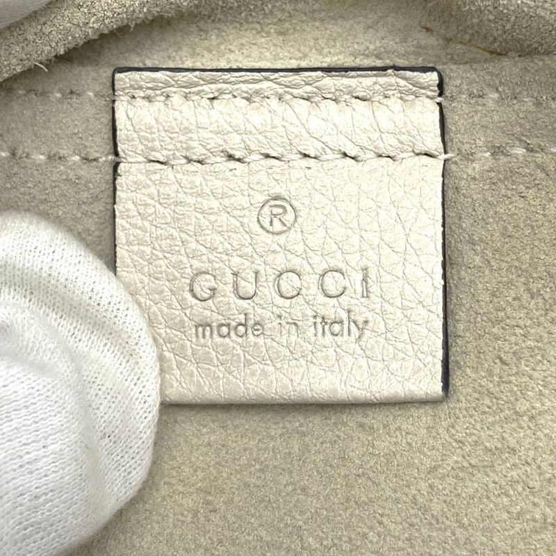 Gucci 500981 Portfolio Clutch Bag White Leather Women Men