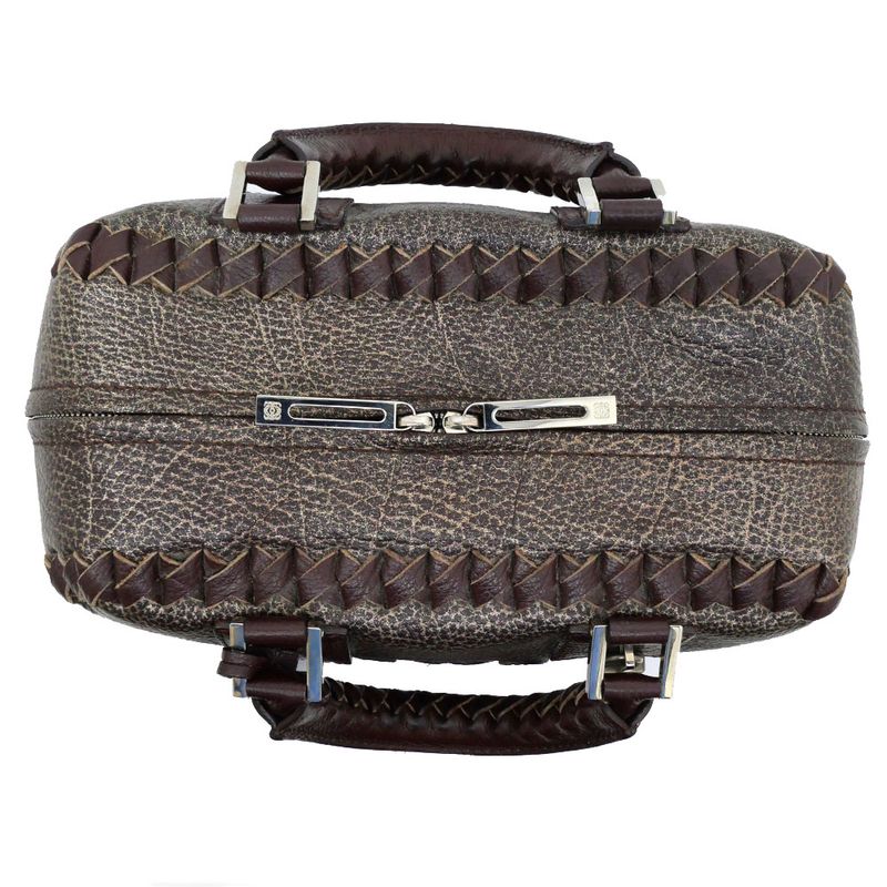 Loewe Amazona 28 Handbag Metallic Bronze Brown Silver-hardware Anagram