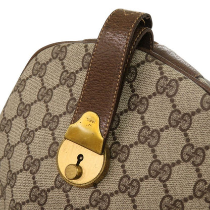 Gucci Old Gucci GG Plus Sherry Line 001 25 424 GG Supreme Brown Boston Bag 1092