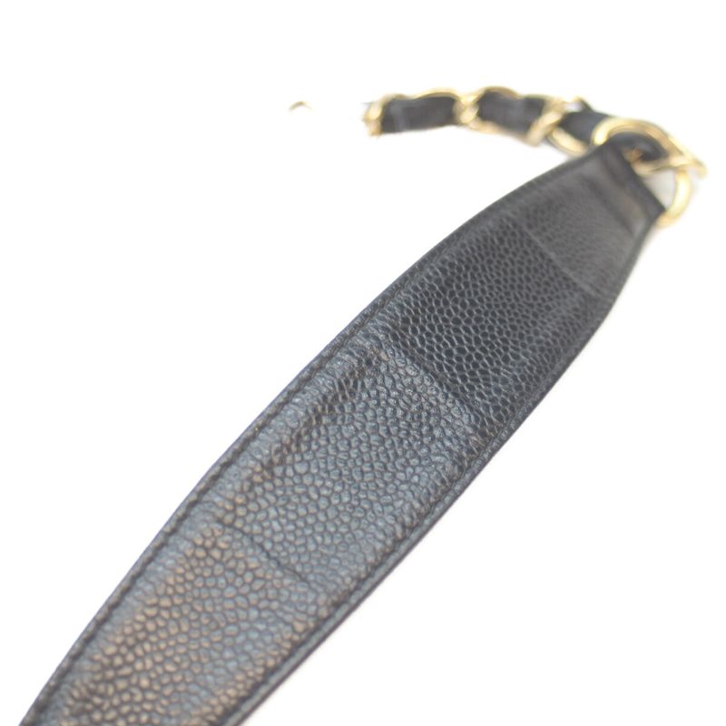 Chanel A20993 No 7 Black Caviar Skin Ghardware One Shoulder Bag Handbag Black