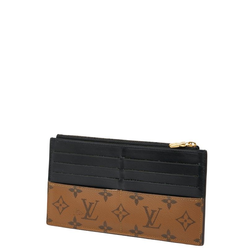 Louis Vuitton Monogram Reverse Slim Purse M80390 Brown Black PVC Leather Women