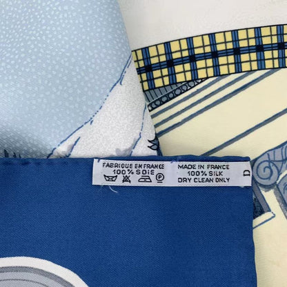 Hermes Carre 90 Postal Coach Lhiver EN Poste Scarf Silk Blue