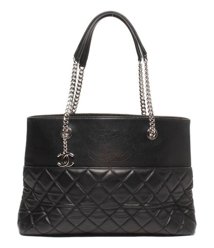 Chanel Chain Tote Bag Lambskin Silver Hardware Women's Chanel