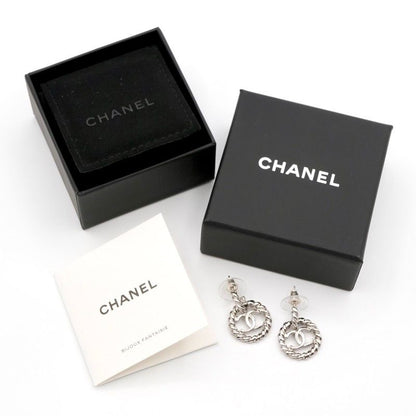 Chanel Earrings Earring Silver Coco Mark Circle