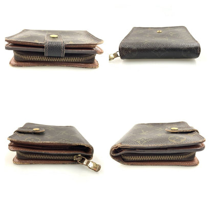 Louis Vuitton Monogram Compact Zip Bifold Short Wallet M61667 Brown