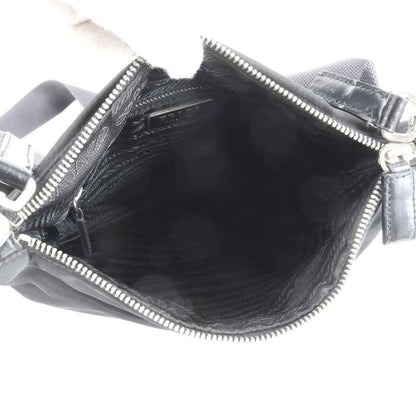 Prada Authenticity With Card Tessuto Nylon Triangle Logo Leather Shoulder Bag