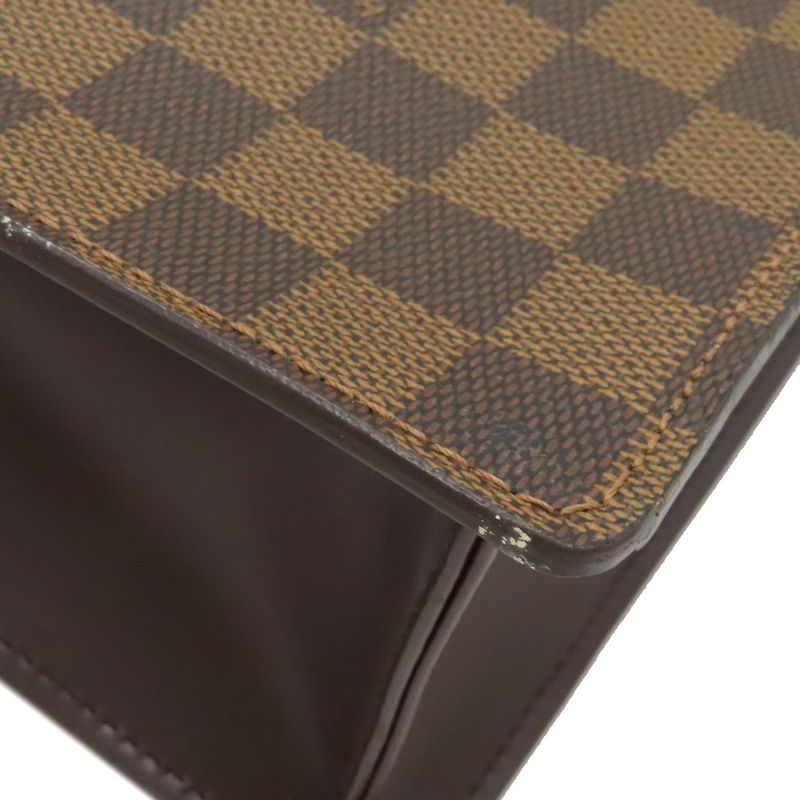 Louis Vuitton Venice PM Tote Bag Damier Canvas Damier Ebene Gold Hardware Brown