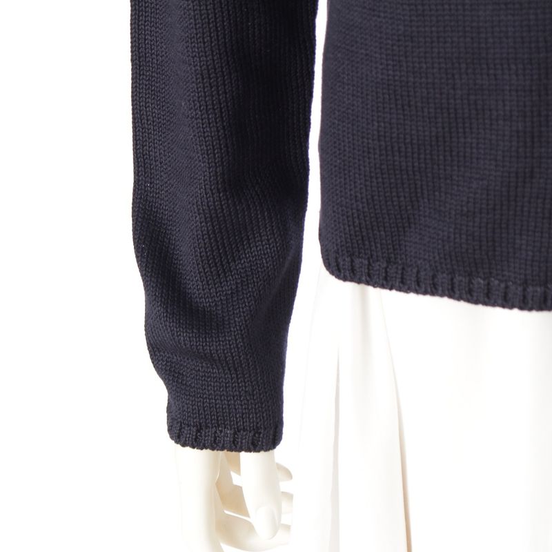 Prada 100% Silk Long Sleeve Cardigan Top Navy 44