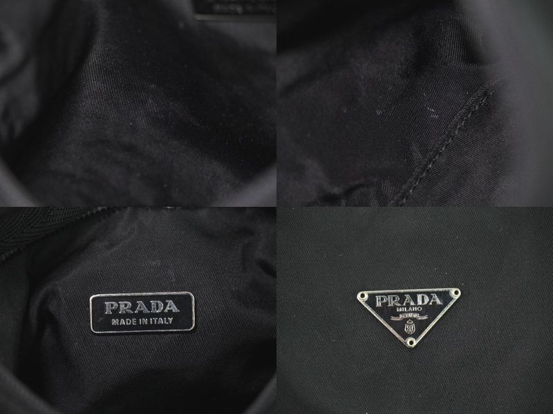 Authentic Prada Nylon Handbag Pouch Black Bag Pre-owned [follow-up Discount