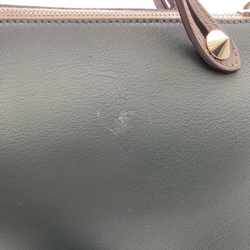 Fendi by the Way Medium 2-Way Handbag 8bl124 Leather Green Beige Multicolor