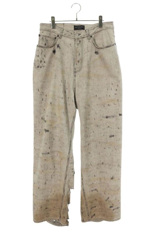 Balenciaga 745248 Tow71 Superdestroyed Large Fit Baggy Denim Pants Men's XS