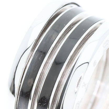 Bvlgari B-zero1 4-band Black Enamel #47 Ring 18K White Gold Ladies