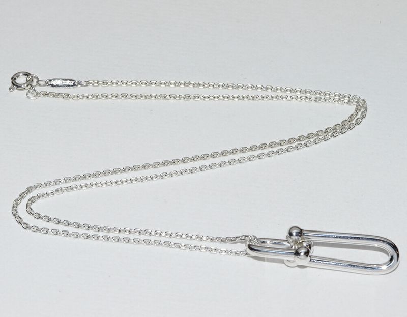 Tiffany & Co Pendant Necklace SV Hardware Slender Link Pendant Necklace