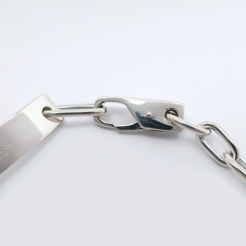 Gucci Logo Plated Silver 925 Unisex 19.8g Bracelet