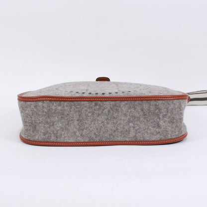 Hermes Evelyn 1 Leather And Felt Gray Shoulder Bag Silver