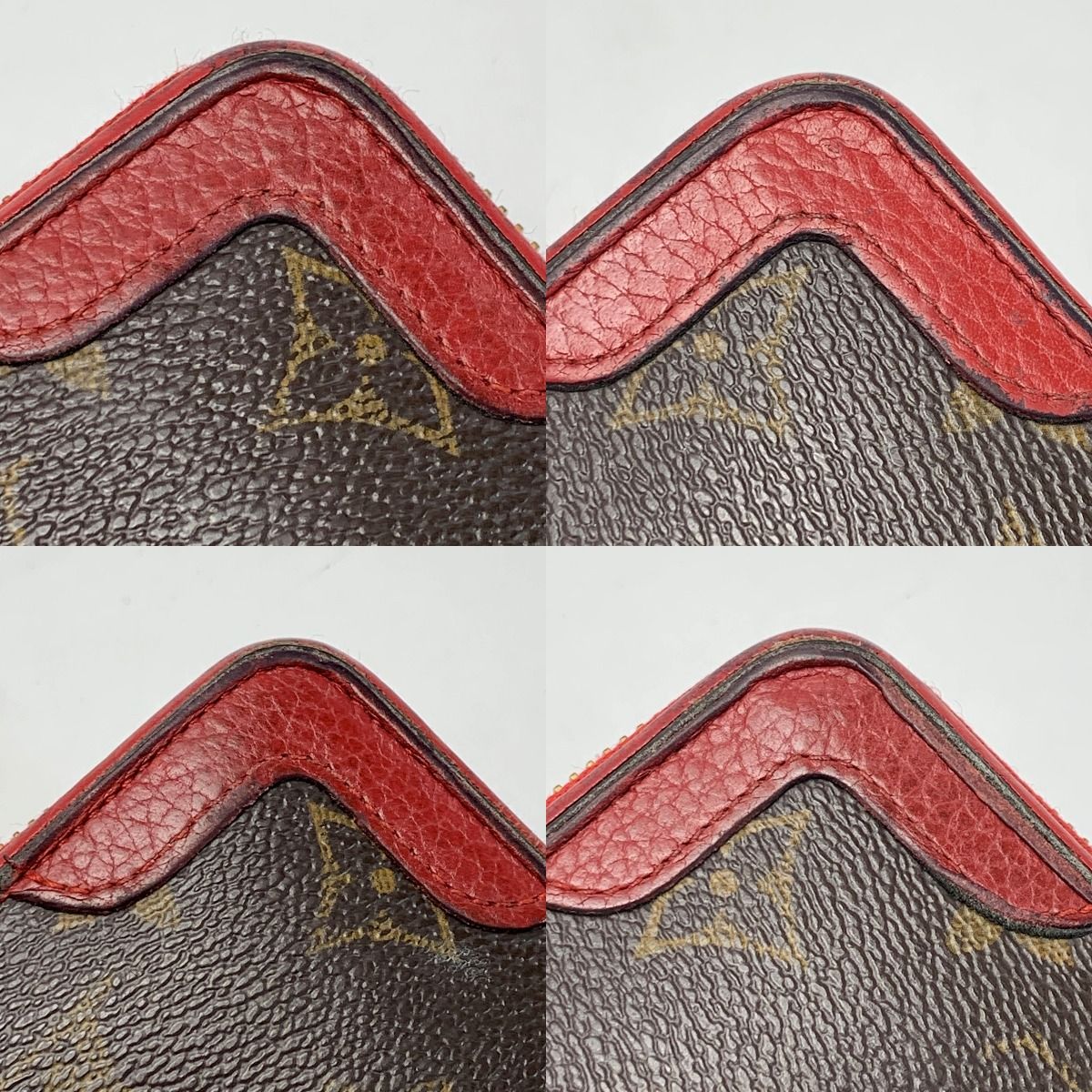 Louis Vuitton Monogram Zippy Wallet Retiro M61854 Series (Red) Round Zipper