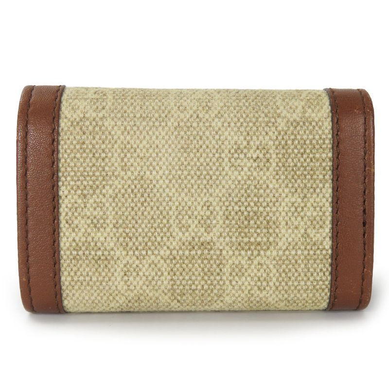 Gucci Key Case 282432 Interlocking 6-stacks GG Canvas Calf Beige Brown Gold