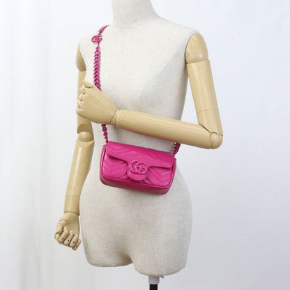 Gucci Chain Shoulder Bag GG Marmont 699757 Shoulder Bag Quilted Leather Women