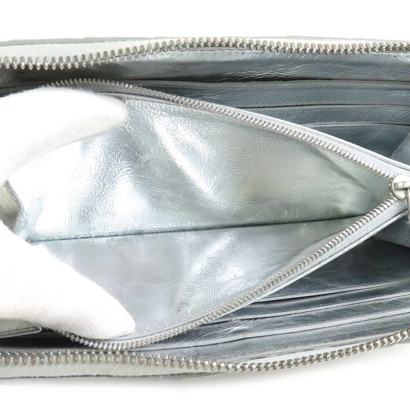 Bottega Veneta Round Zipper Long Wallet Intrecciato