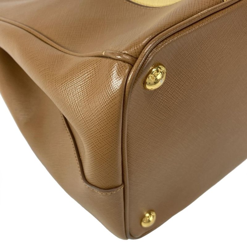 Prada Tote Bag Galleria Large Bag (ladies) Yellow And Brown Leather