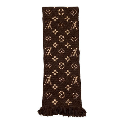 Louis Vuitton Scarf Echarpe Logomania Shine M71383 Monogram Brown Gold Louis