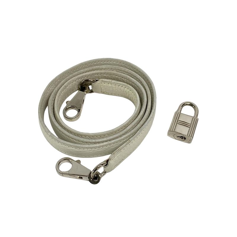 Hermes Handbag Kelly 32 White And Ivory Internal Stitching/silver Hardware