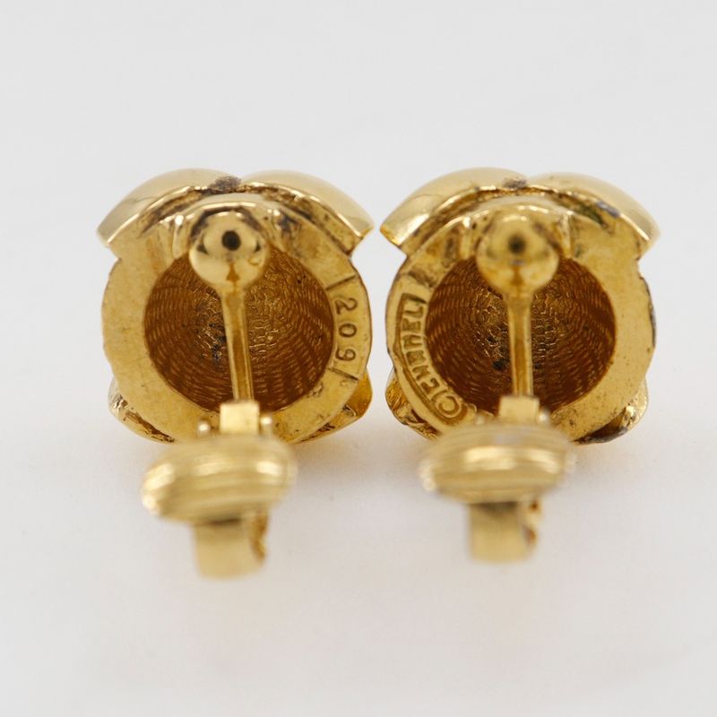 Chanel Coco Mark Vintage Gold Plated Ladies 11.2g Earrings