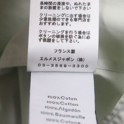  Hermes 23AW 100% Cotton Serie Button Long Sleeve Long Sleeve Shirt Light