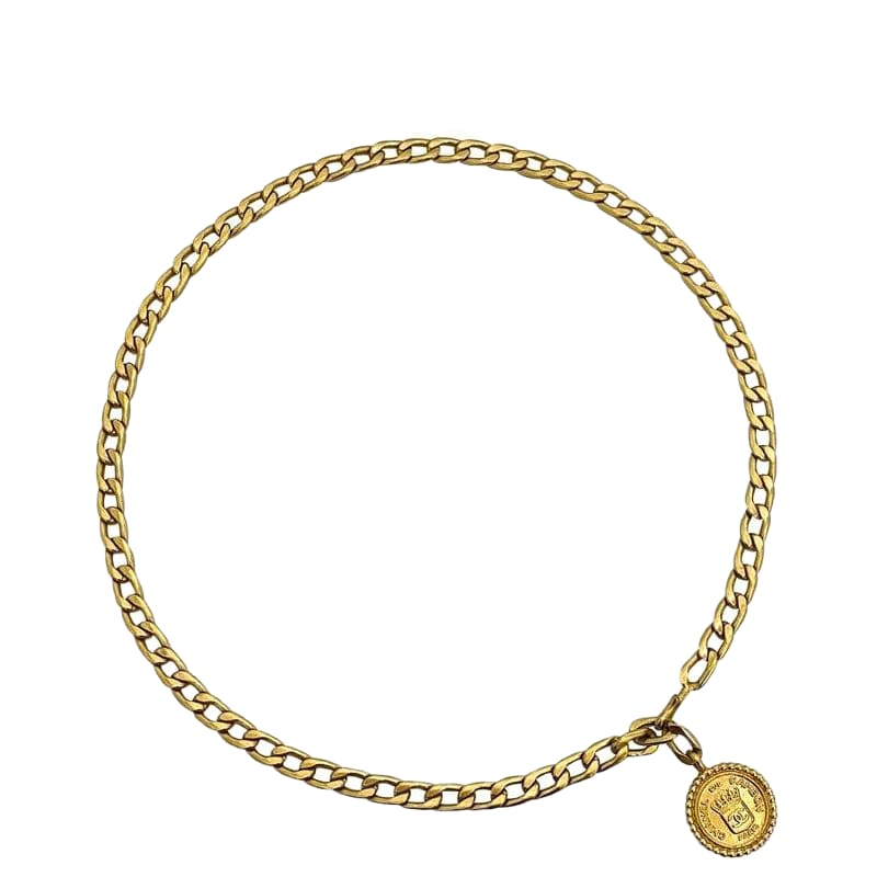 Chanel Chain Belt Gold Coco Mark Excellent Condition Coin GP Used